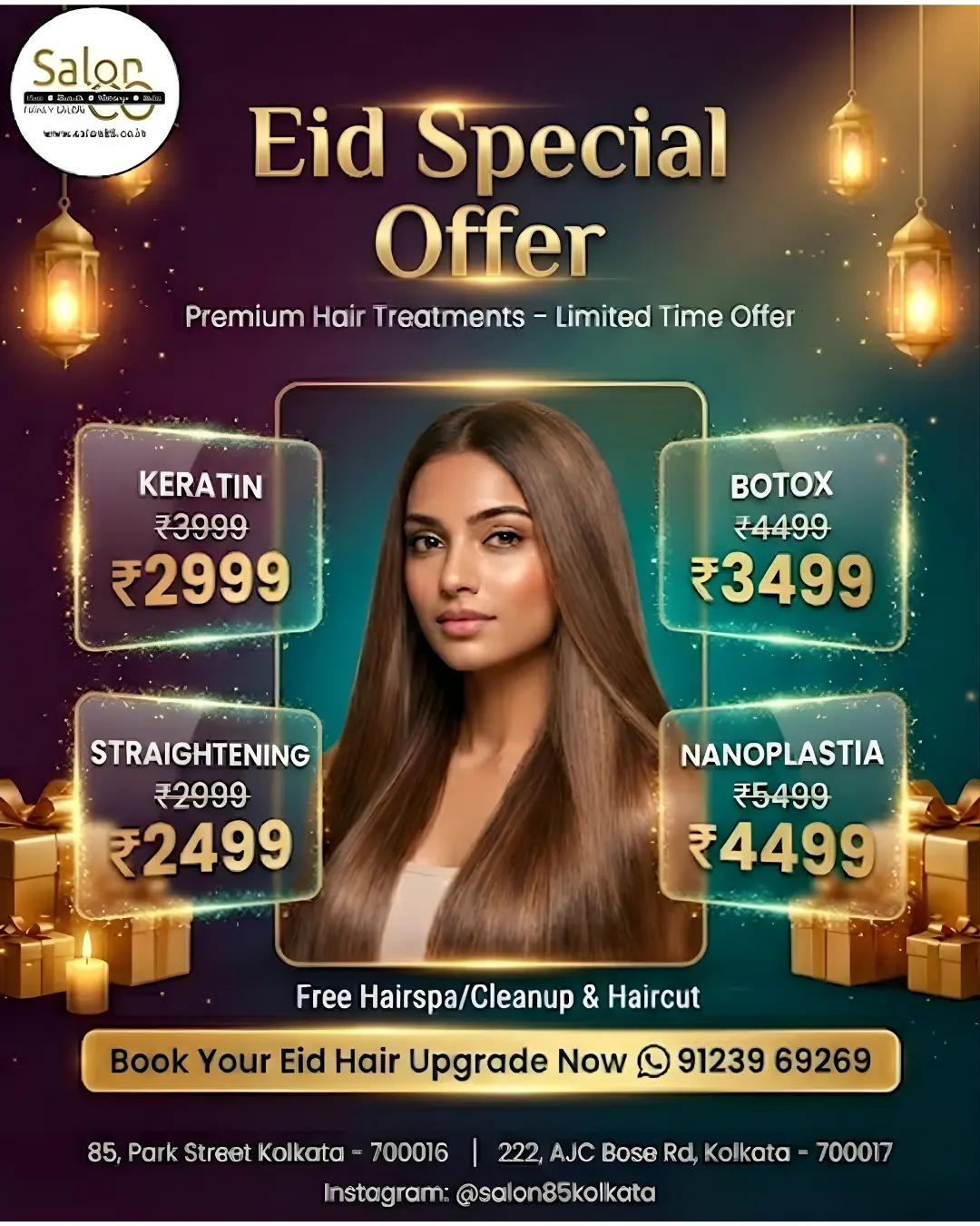 Salon 85 | best salon in kolkata | best hair salon near me